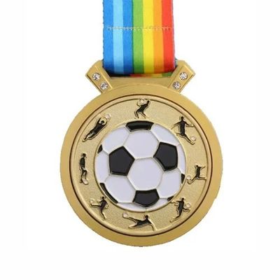 acheter Médailles de football personnalisées gravées / Médaille de football d'or avec filetage gratuit fabrication en ligne