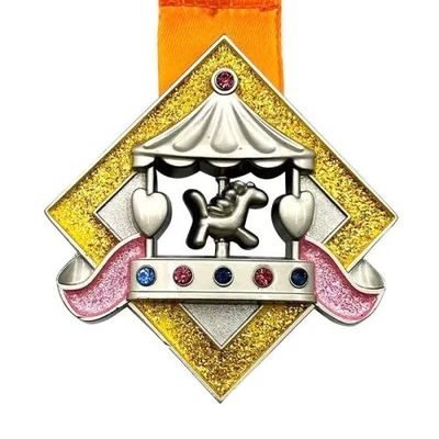 acheter 10KM Glitter enfants médailles de course virtuelle Souvenir Finisher Award fabrication en ligne