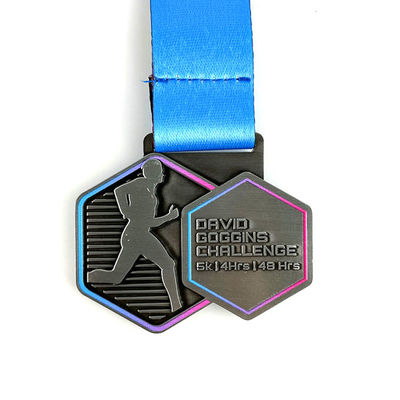 acheter Médaille de course virtuelle avec pulvérisation de couleurs à motifs / Défis virtuels avec médailles fabrication en ligne