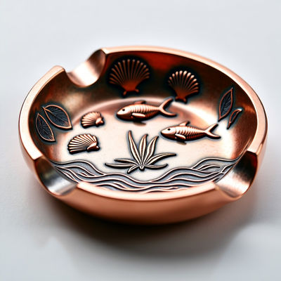 acheter Cachetier métallique en cuivre antique sur mesure avec un design océanique élégant durable fabrication en ligne