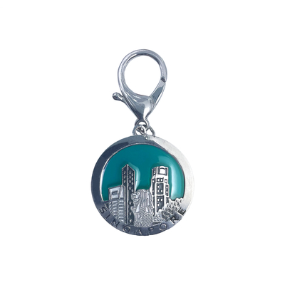acheter Singapore Shiny Silver Translucent Enamels Keychain – A Stunning Tribute to Urban Elegance fabrication en ligne