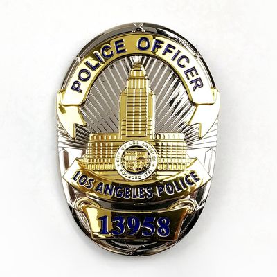 Emblèmes de police personnalisés en émail métallique gravé Single Side / Double Side