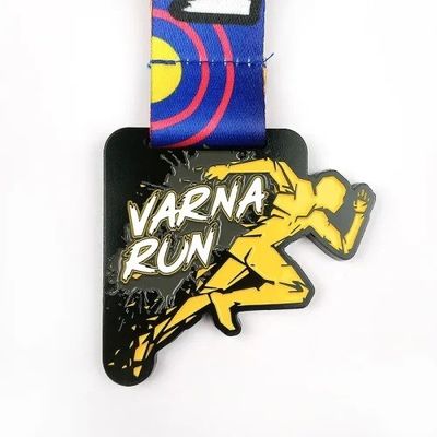 Médaille de course virtuelle avec pulvérisation de couleurs sur mesure