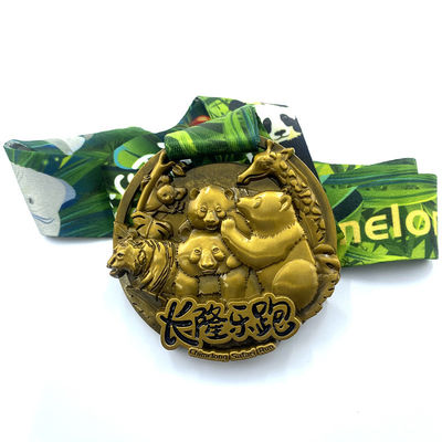 Médaille de course à pied à thème animal Joyrun en or ancien